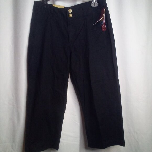 Merona Cropped Pants 10 Fit 1 Below Waist Relaxed Hip Black - Picture 14 of 14